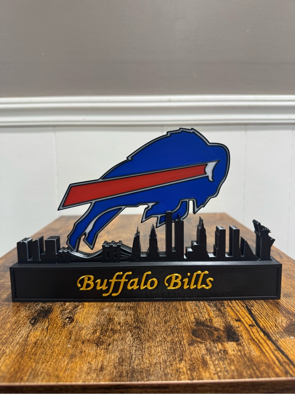 9” Buffalo Bills NFL Skyline Desktop Sign MAN CAVE OFFICE DECOR GIFTS HIM HER